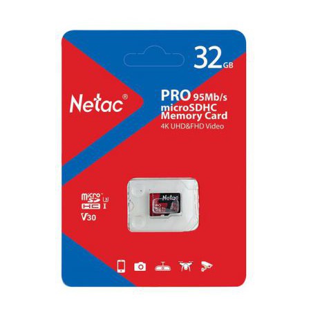 Thẻ nhớ MicroSD 32Gb Netac U3 4K Class10 Pro Chuyên cho camera, máy quay và điện thoại (Bảo hành 5 năm) | WebRaoVat - webraovat.net.vn