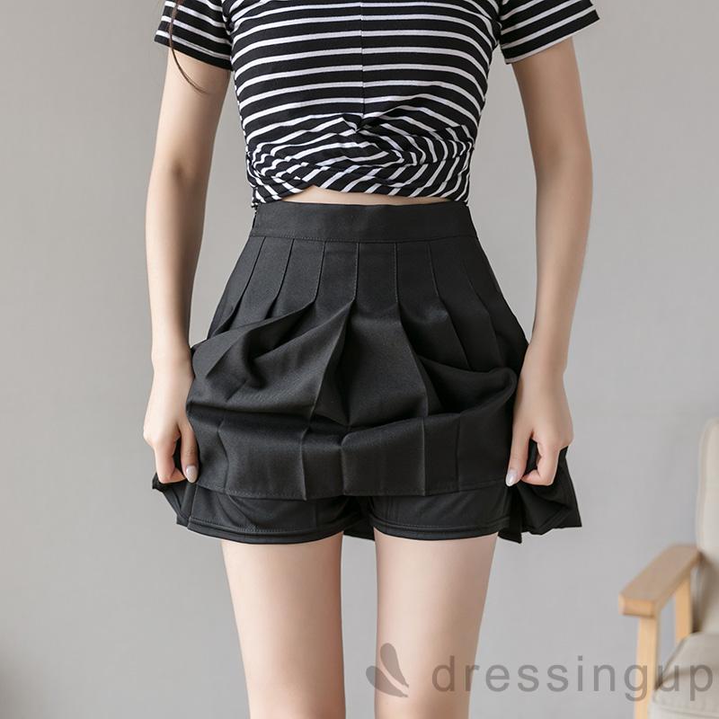 DRESSINGUP-Chân Váy Chữ A Lưng Cao Giữ Ấm Cho Nữ