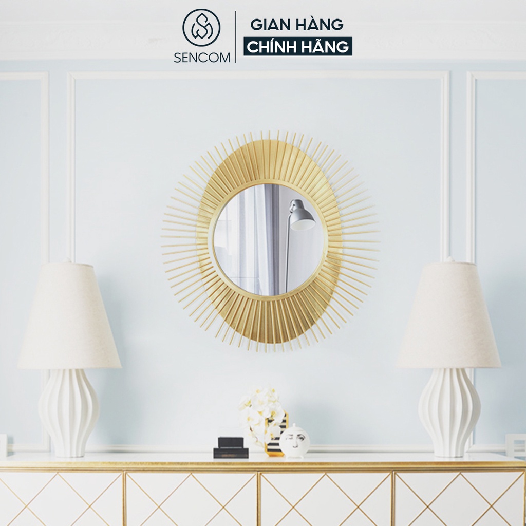 Gương treo tường nghệ thuật decor trang trí nhà ở SENCOM họa tiết hình tia sang trọng hiện đại mã DC23