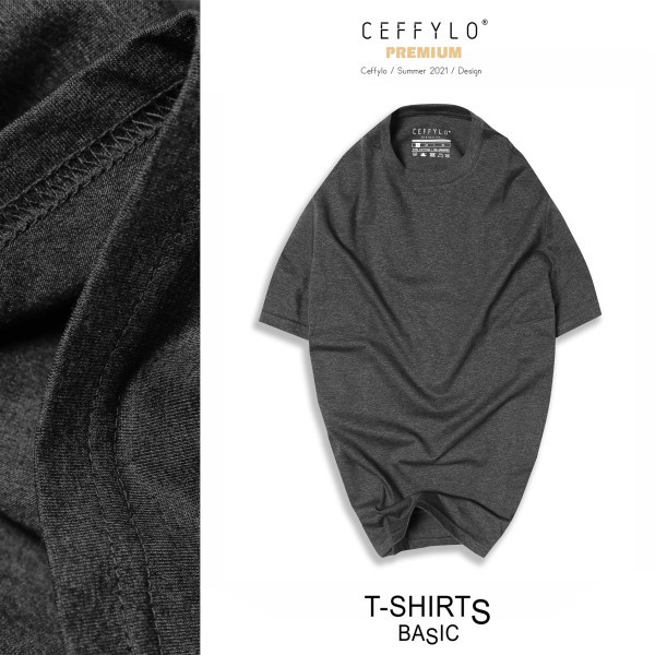 Áo phông nam cổ tròn, trơn, cotton cao cấp, co giãn 4 chiều Ceffylo. Áo thun cotton nam,local brand, trắng, đen, be, ghi | BigBuy360 - bigbuy360.vn