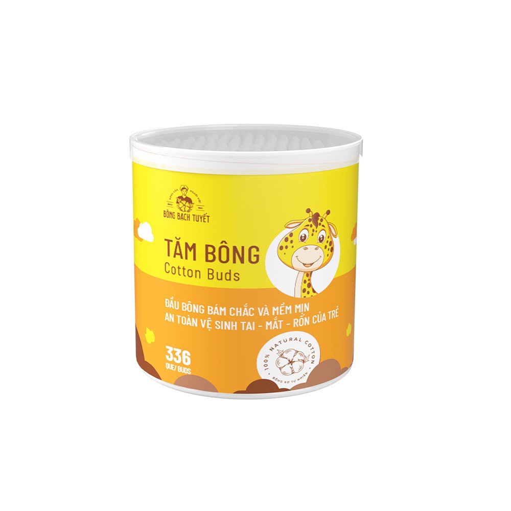 Tăm Bông Merigo Bông Bạch Tuyết (330 Que) - Hộp Tròn TP151