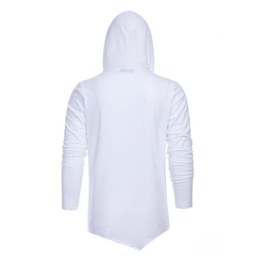 Áo hoodie tay ngắn màu trơn có khóa zip ở vạt áo cho nam