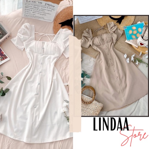 ĐẦM DỰ TIỆC CỔNG XẾP LY NÚT BỌC