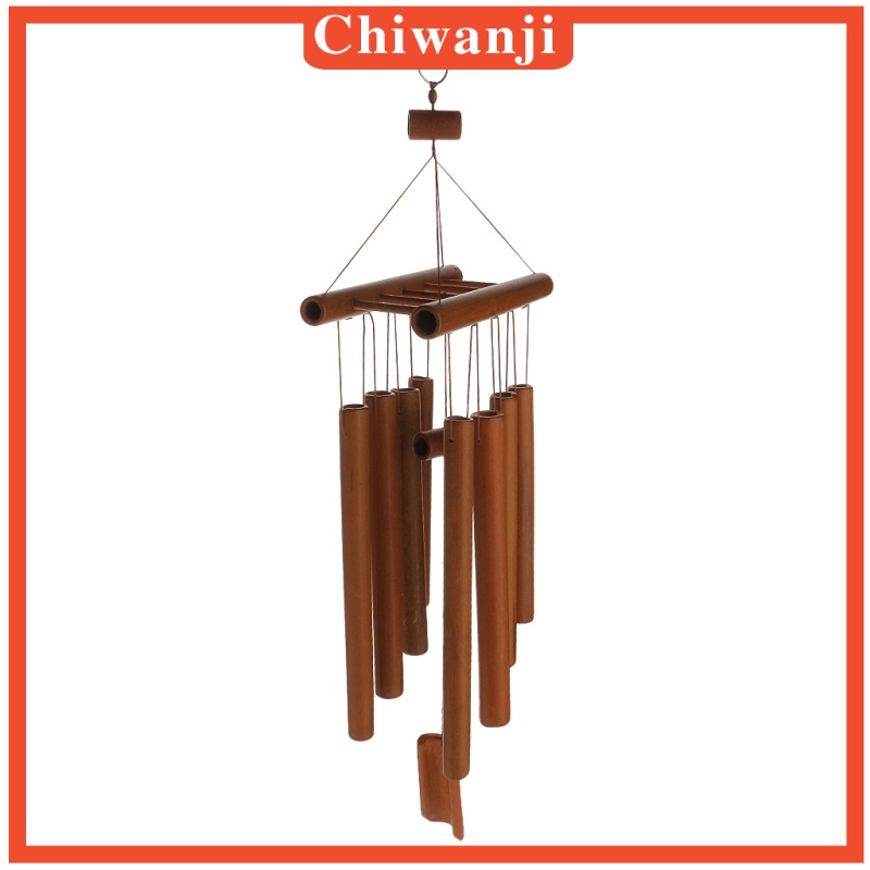 [CHIWANJI]Deep Relaxing 8 Tubes Bamboo Raft Chapel Bells Windmill Wind Chimes Decor