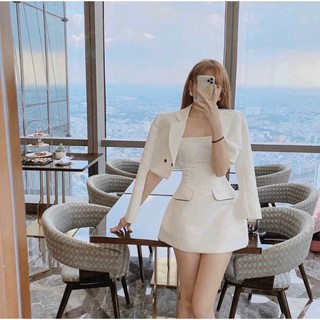 Set đầm hai dây kèm khoác vest