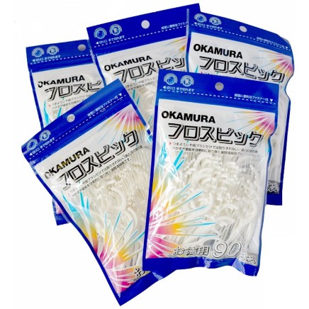 Combo 5 Gói Tăm chỉ kẽ răng Nhật Bản Okamura
