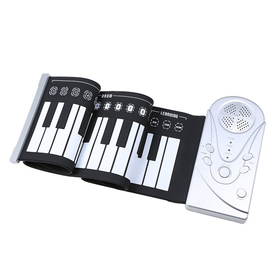 (TKPC)-   Xả Kho Đàn piano điện tử bàn phím cuộn dẻo 49 keys (Trắng)  (cherri)