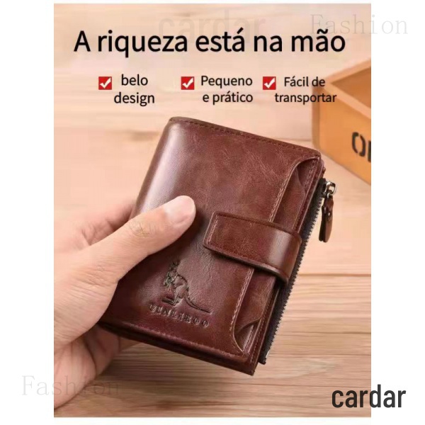 Ví Da Nam Có Khóa Kéo Đựng Thẻ Tiện Lợi