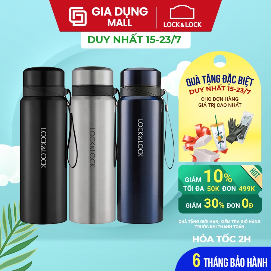 Bình Giữ Nhiệt Lock&Lock Thép Không Gỉ Vacuum Bottle LHC6180 (800ml) Chính hãng