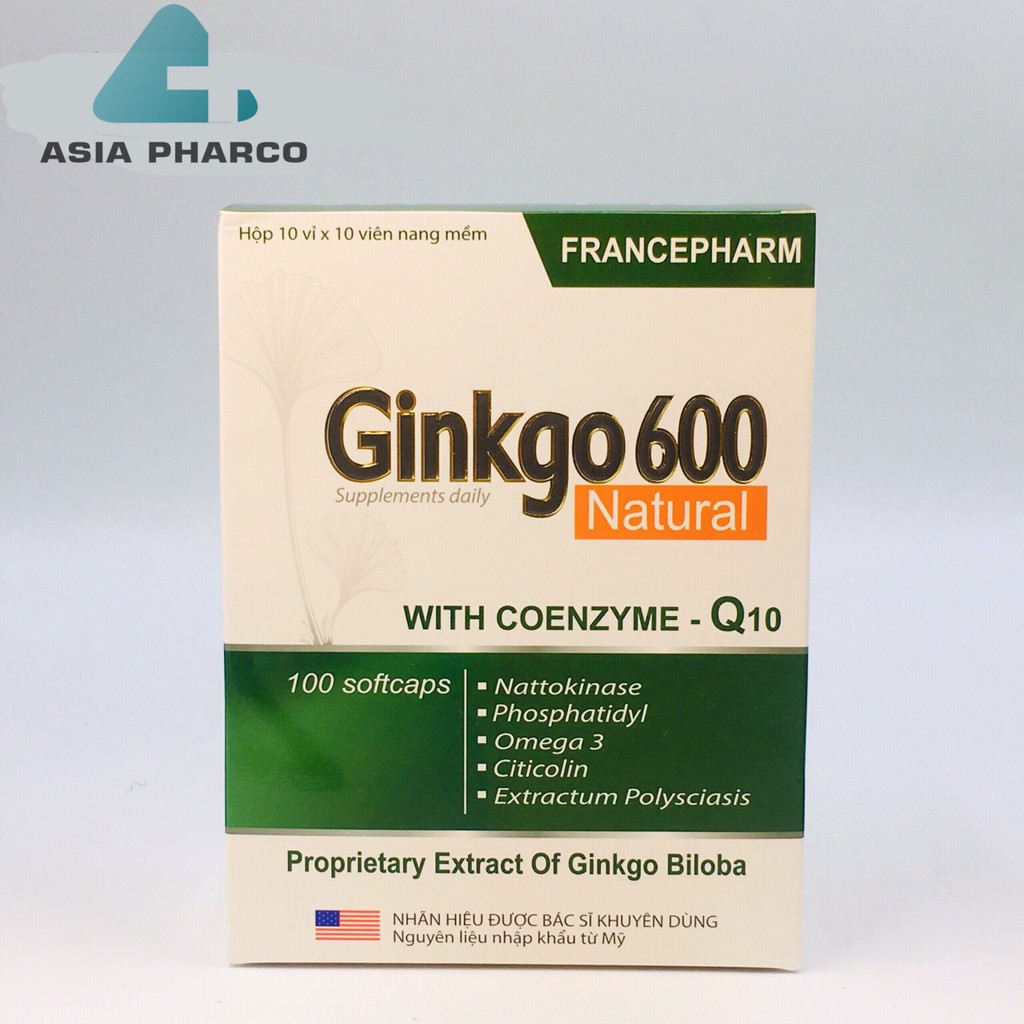 GINKGO 600 giảm các triệu chứng đau đầu hoa mắt chóng mặt chóng mặt ,rối loạn tiền đình .