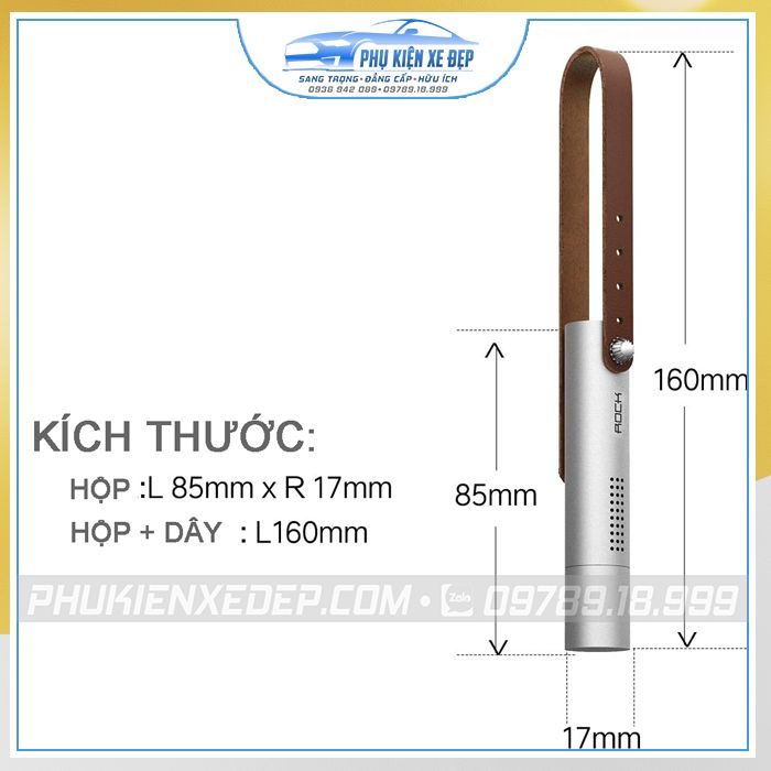 Nước hoa ô tô FREESHIP ROCK thiết kế vỏ hợp kim Nhôm, treo xe ô tô tiện lợi