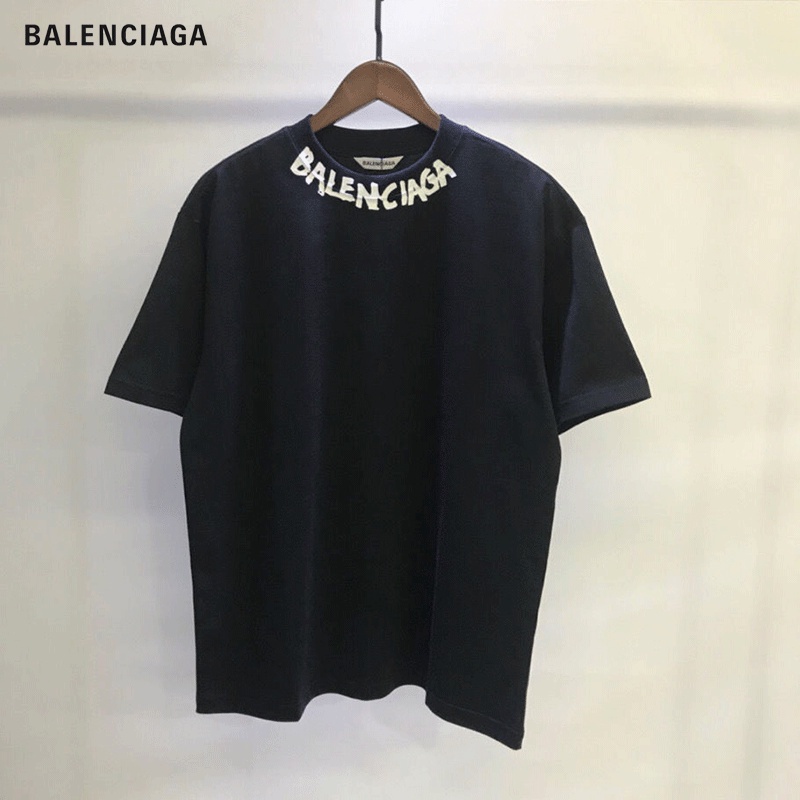 Áo Thun Balenciaga 100% Chính Hãng Tay Ngắn Cổ Tròn In Chữ Thời Trang Cho Nam Và Nữ