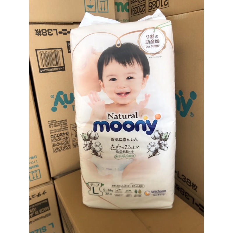 bỉm moony natural dán và quần hàng nội địa nhật nb63,s58,m46,L36,xl32