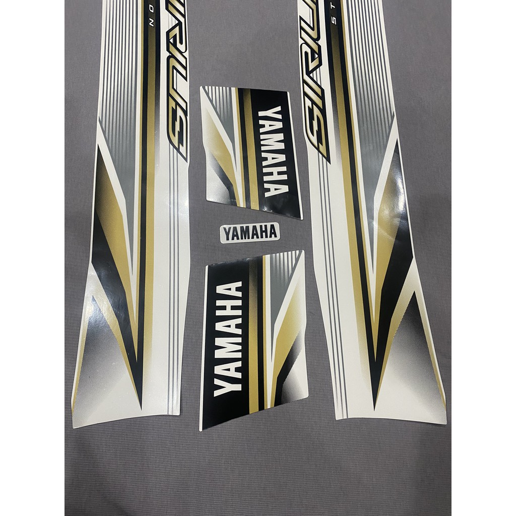 Nguyên bộ tem rời 3 lớp zin thái dán xe máy Yamaha sirius 2017 màu trắng