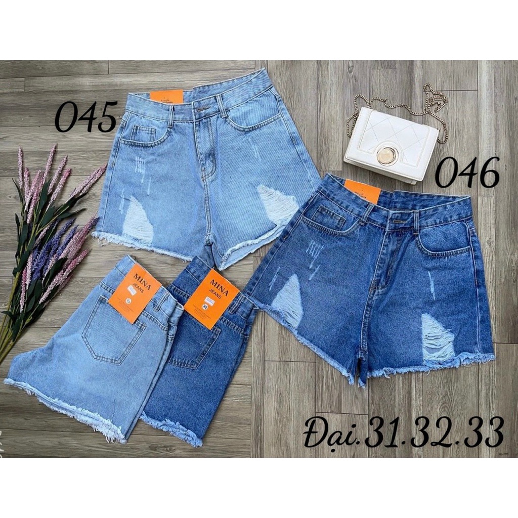 Quần sọt jean nữ mẫu rách tua lai ảnh thật size đại