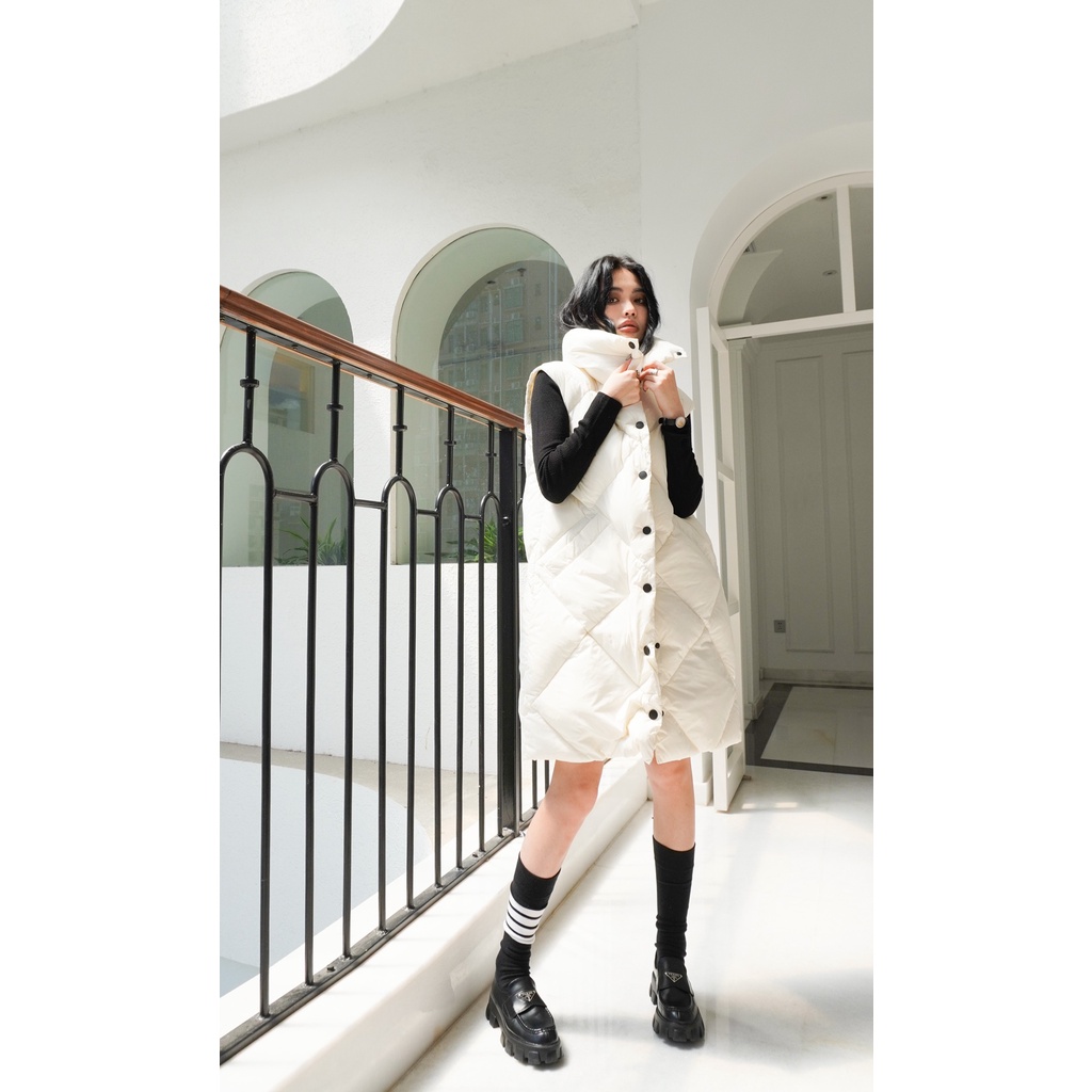 Áo phao nữ không tay dáng dài thời trang cao cấp Burberry BBR phong cách sang trọng