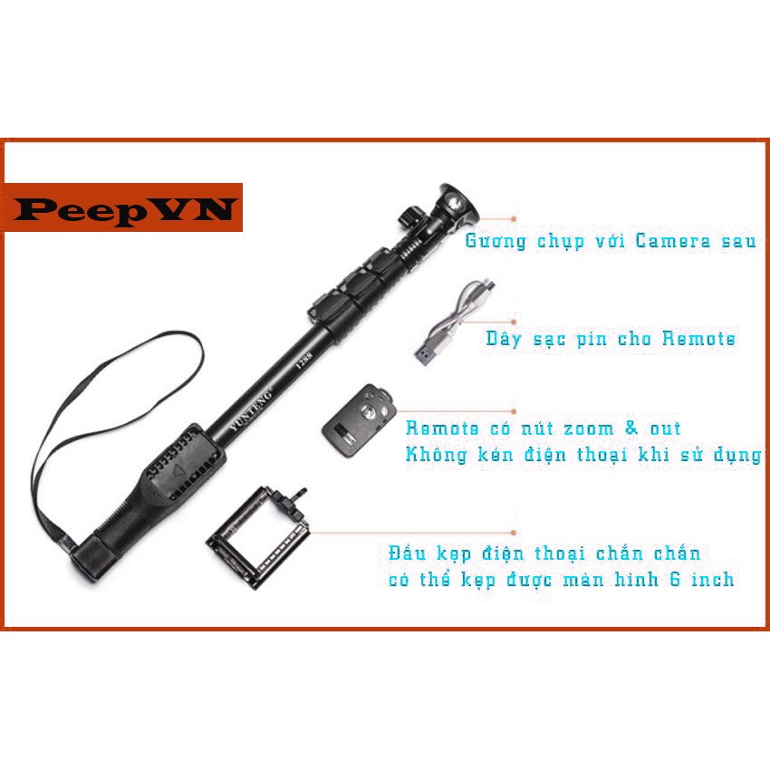 Gậy tự sướng cao cấp Monopod + Remote YT-1288