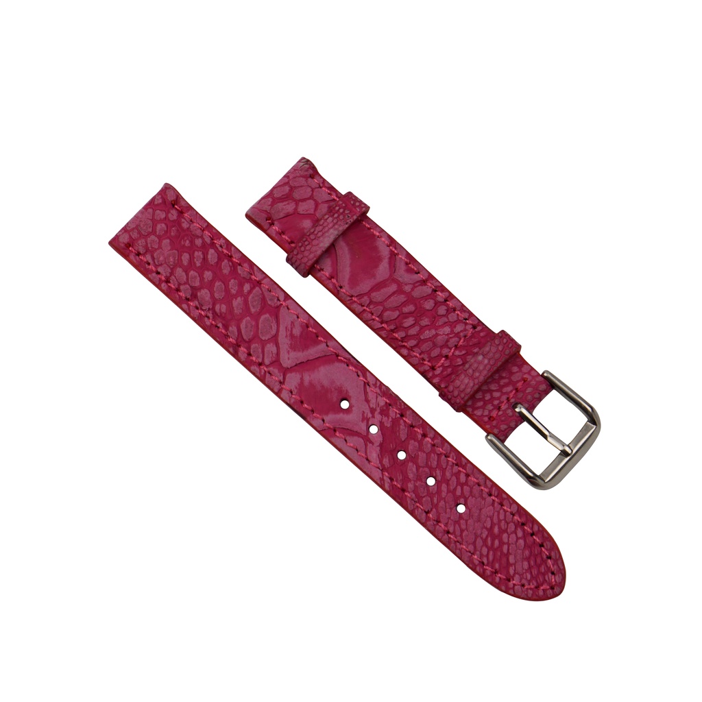 Dây Đồng Hồ Đà Điểu Wash Màu Hồng Cánh Sen MrFour | Watch Band - Watch Strap - Leather Watch