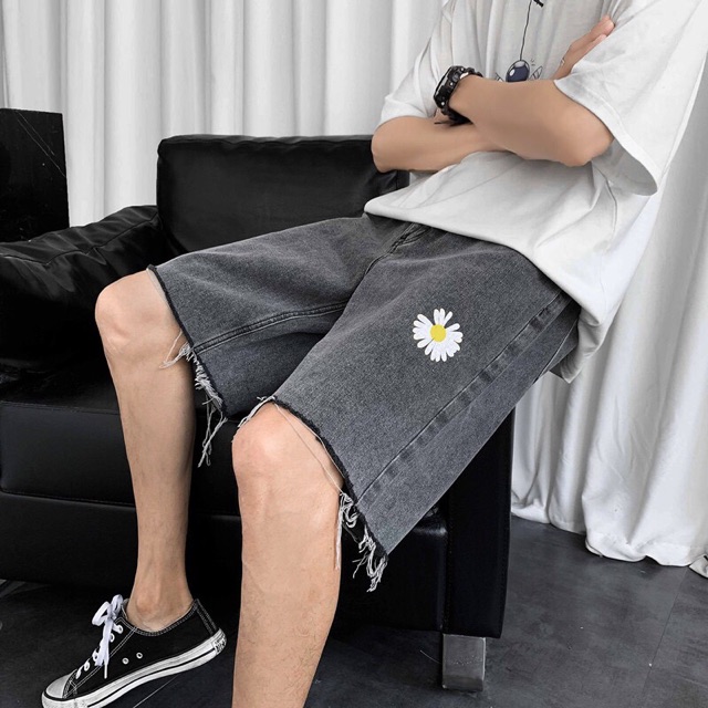 [ORDER-CÓ BIG SIZE] Quần bò jeans ống rộng rách gối và quần short hoa cúc nhiều màu đậm nhạt unisex Ulzzang siêu chất