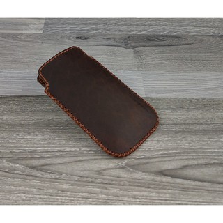 Bao Da Túi Rút Blackberry Q20 Da Bò Sáp Màu Nâu Đất