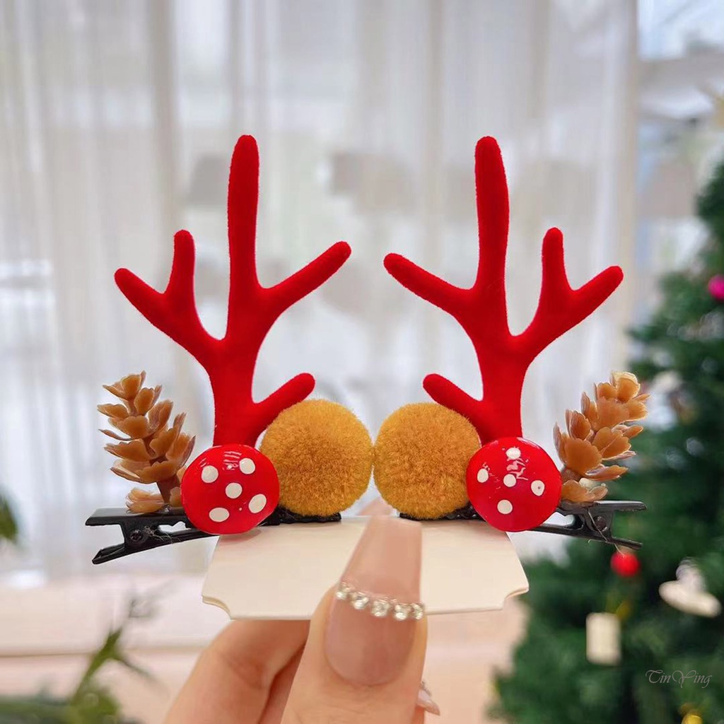 GETNOIVAS Set 2 Kẹp Tóc Phong Cách Giáng Sinh Dễ Thương