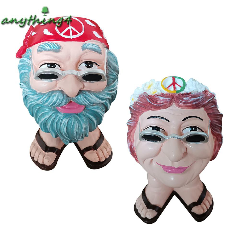 READY√ANY❀Funny Expression Resin Muggle Face Flower Pot Statue Interesting Plant Vase