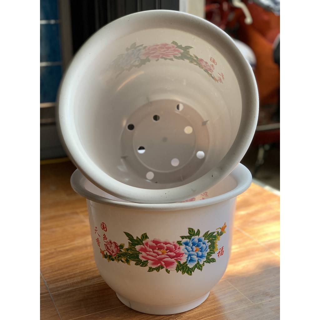 5 CHẬU NHỰA MÃ HOA MẪU ĐƠN TRẮNG #H450 (BẠT PHỦ ĐẤT CHỐNG CỎ ,KÍCH RỄ MẦM CÂY XANH LÁ...)