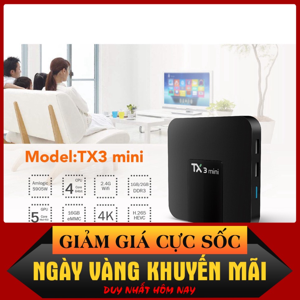 GIỜ VÀNG XẢ KHO Android Tivi Box TX3 mini - 2G Ram và 16G bộ nhớ, Bluetooth, AndroidTV 9 - Phiên bản 2021 .......