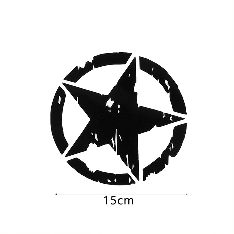 Nhãn dán Army Star; Decal ngôi sao năm cánh; Phụ kiện trang trí xe ô tô Sticker ngôi sao năm cánh phong cách Mỹ