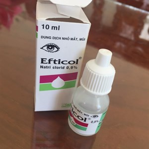 Nước muối sinh lý Efticol vệ sinh mắt mũi 10ml - Nước muối Efticol Natri clorid 0,9% ( 1 chai )