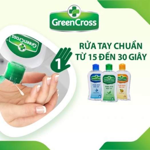 Dung Dịch Rửa Tay Khô Green Cross Hương Tự Nhiên, Trà xanh, dưa táo 100ml có xuất hóa đơn