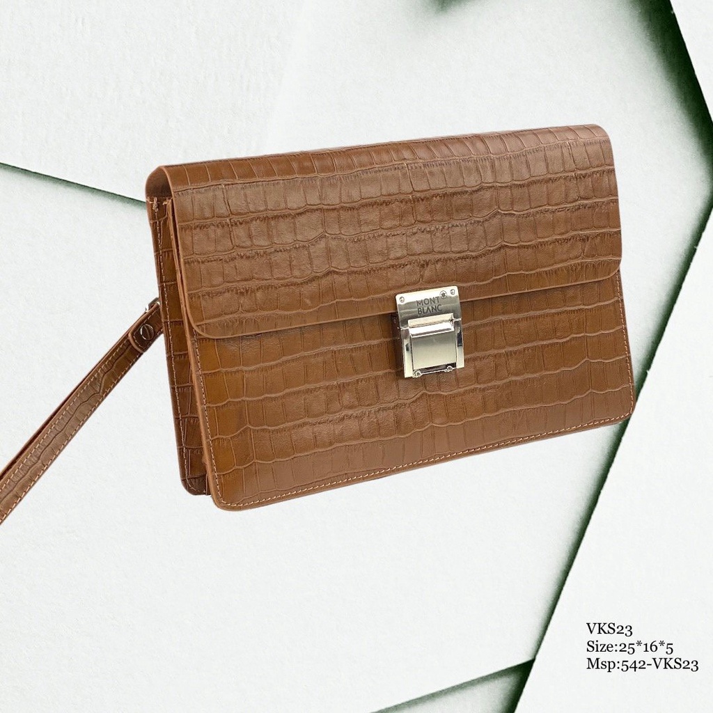Clutch - Ví cầm tay Nam Nữ khóa số Da bò cao cấp MontBlanc - VKS23