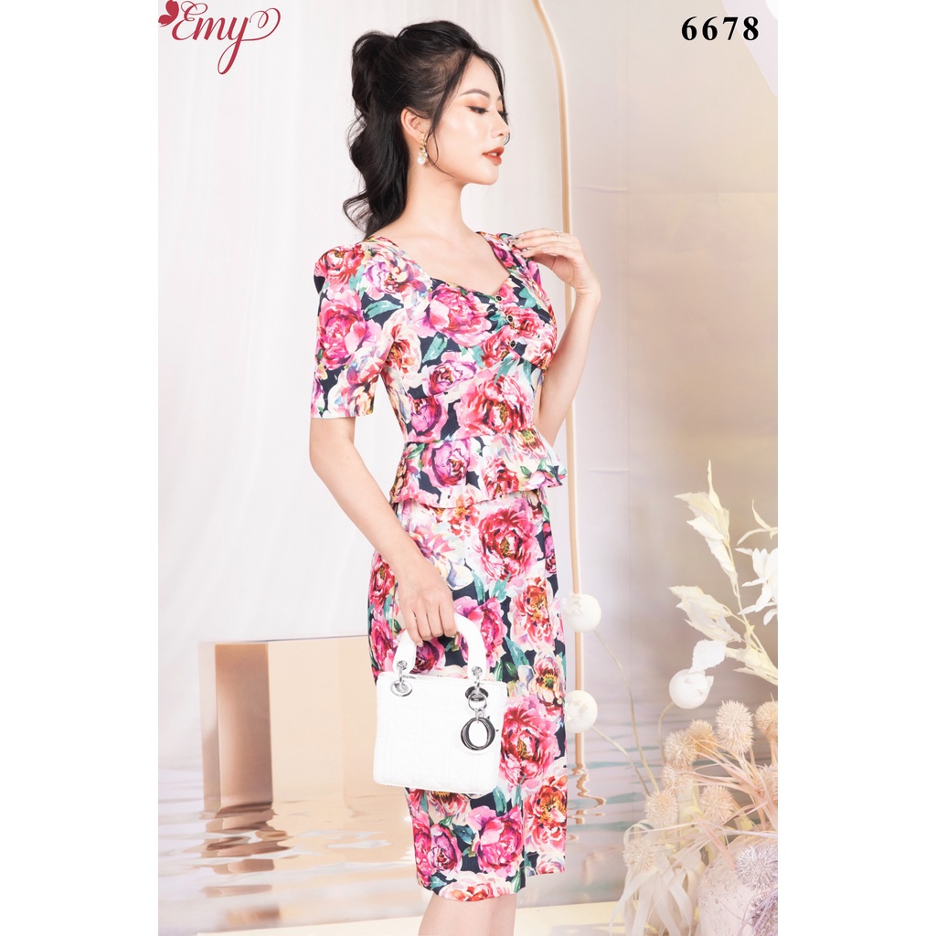 Đầm EMY EM6678 Body Bút Chì Peplum