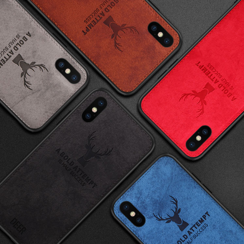 Ốp điện thoại TPU mềm chống bám vân tay in hình con nai cho Iphone Xs Max 6 6s 7 8 Plus X Xs Xr