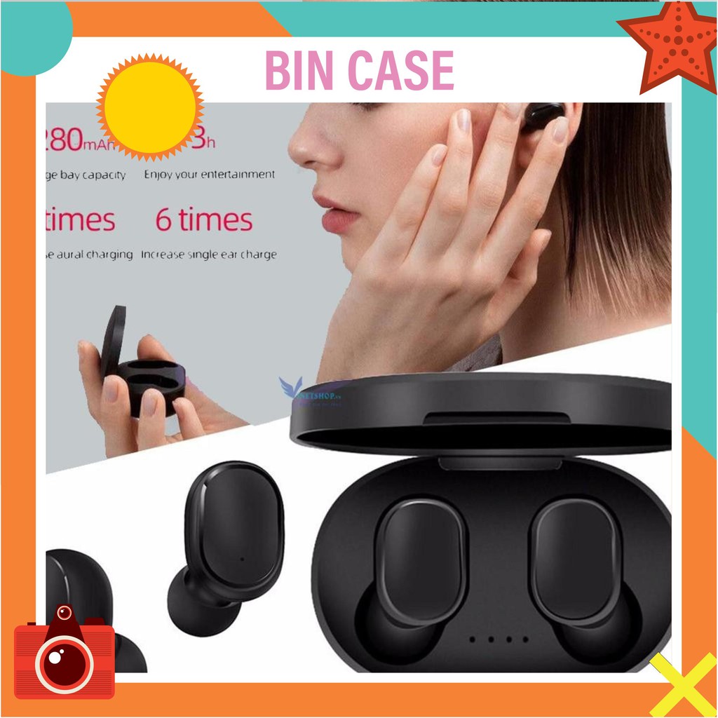 Tai nghe Bluetooth A6S TWS💖FREE SHIP💖 Nhét Tai Không Dây A6S với Mic Chất Lượng Cao Với Hộp Sạc