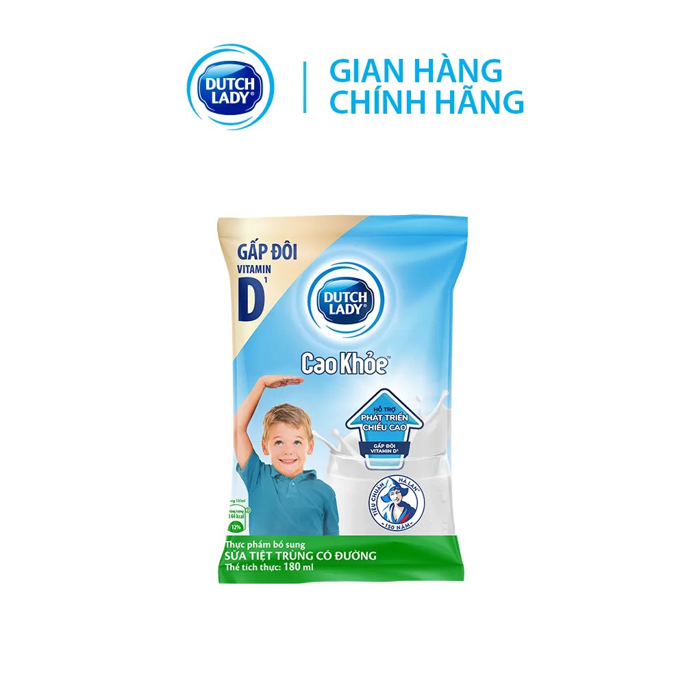 [HSD T12-2023] Thùng 24 Bịch Sữa Tiệt Trùng Dutch Lady Cao Khỏe 180ml.