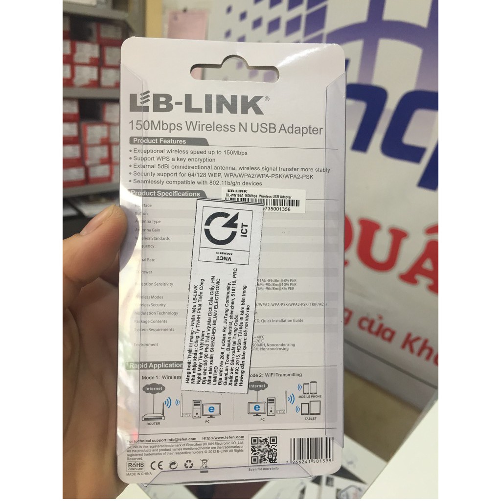 Bộ thu Wifi LB-Link BL- WN155A, Thu sóng WIFI ở xa qua kết nối USB. | BigBuy360 - bigbuy360.vn