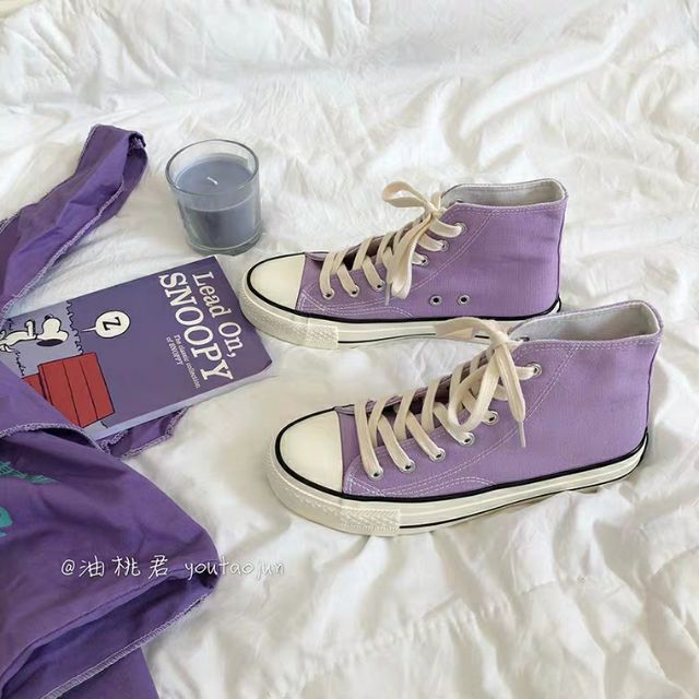 Giày ulzzang dáng converse màu tím siêu xinh
