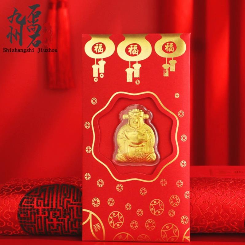 Bao lì xì thần tài, lixi may mắn mạ vàng hồng kông Tết 2022