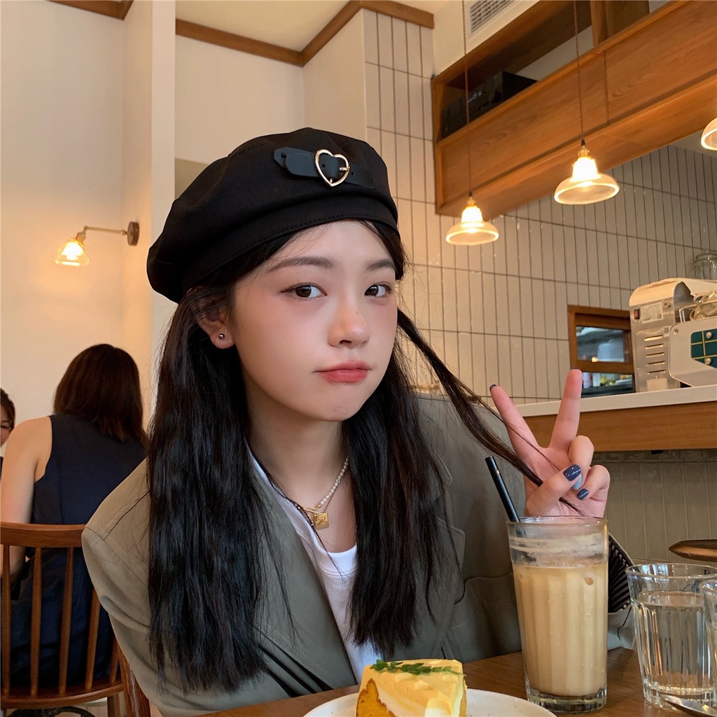 Nón beret màu trơn thời trang mùa thu Hàn Quốc phong cách ngọt ngào thoáng khí