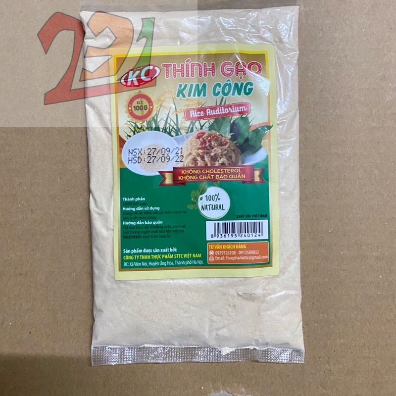 [10 Gói x 100g] Bịch Bột Thính Gạo Kim Công