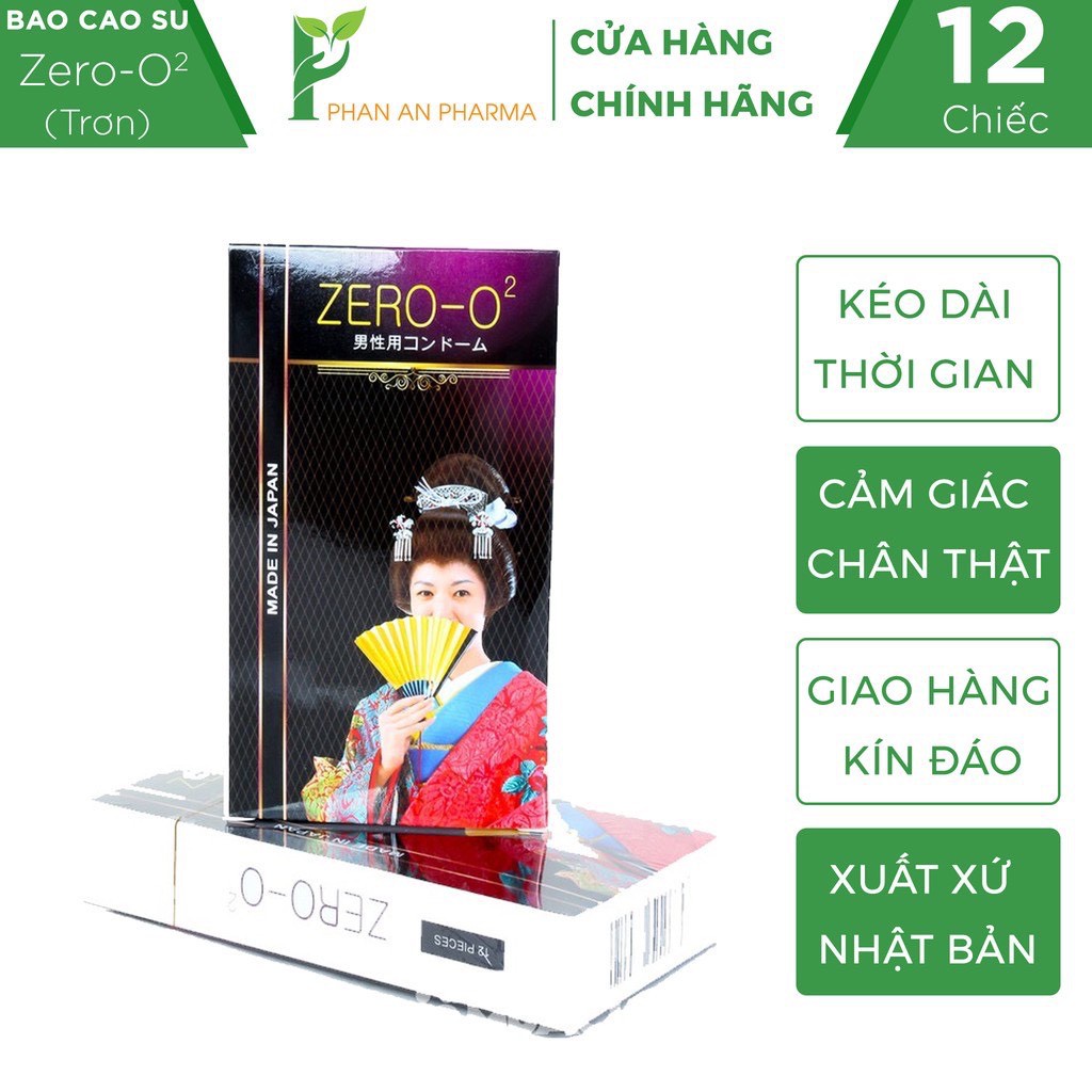 Bao Cao Su Zero O2 Nhập Khẩu Nhật Bản Siêu Mỏng Siêu Trơn Hộp 12 Bcs