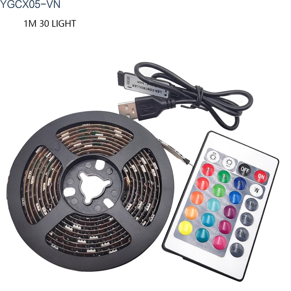 Dải Đèn Led Rgb5050 Chống Nước Linh Hoạt Cho Tv Laptop Pc + Điều Khiển | BigBuy360 - bigbuy360.vn