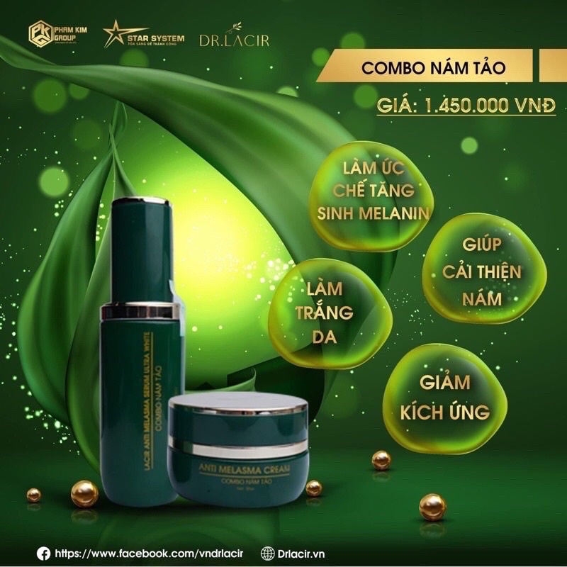 Combo nám tảo Lamer Dr Lacir là lựa chọn hàng đầu để chị em xua tan nỗi lo nám sạm, tàn nhang,làn da trắng sáng