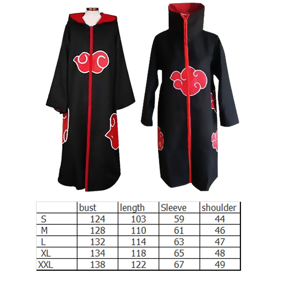 ♪ Naruto Cloak Robe Cape Akatsuki Cosplay phục vụ Halloween người lớn ăn mặc lên
