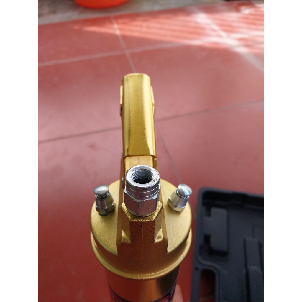 Bơm mỡ bò 2 ty 2 xy lanh 900CC dùng mỡ con sâu, mỡ tuýp, mỡ đóng chai