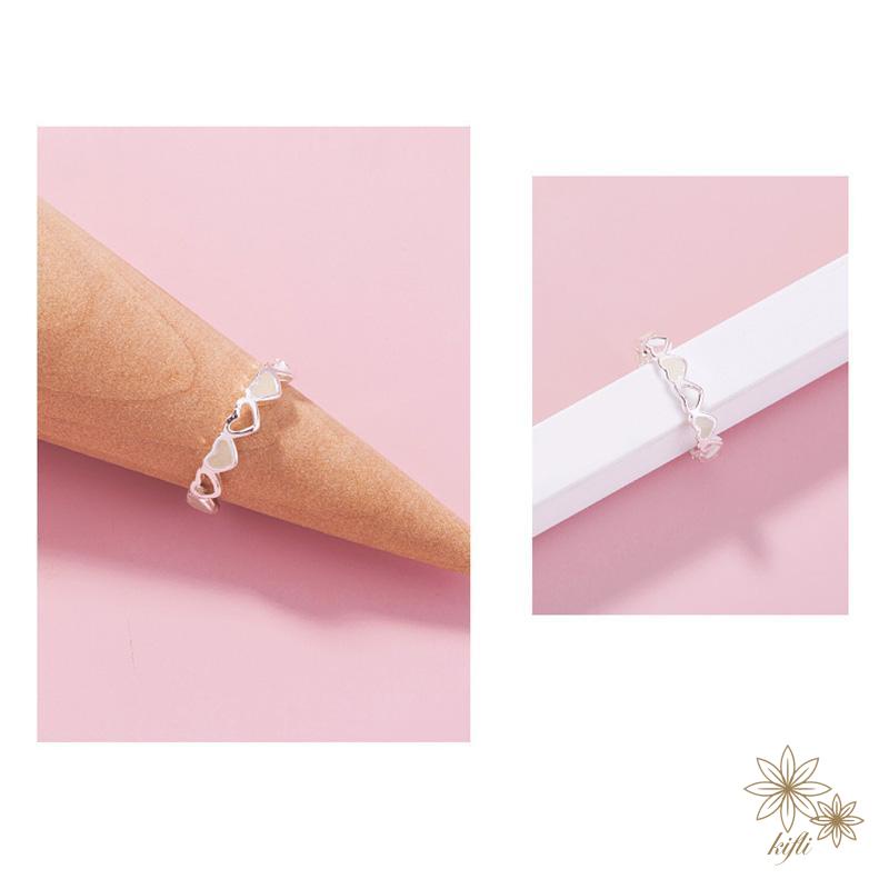 【kifli】Nhẫn hình trái tim dạ quang phong cách Âu Mỹ thời trang cho nữ