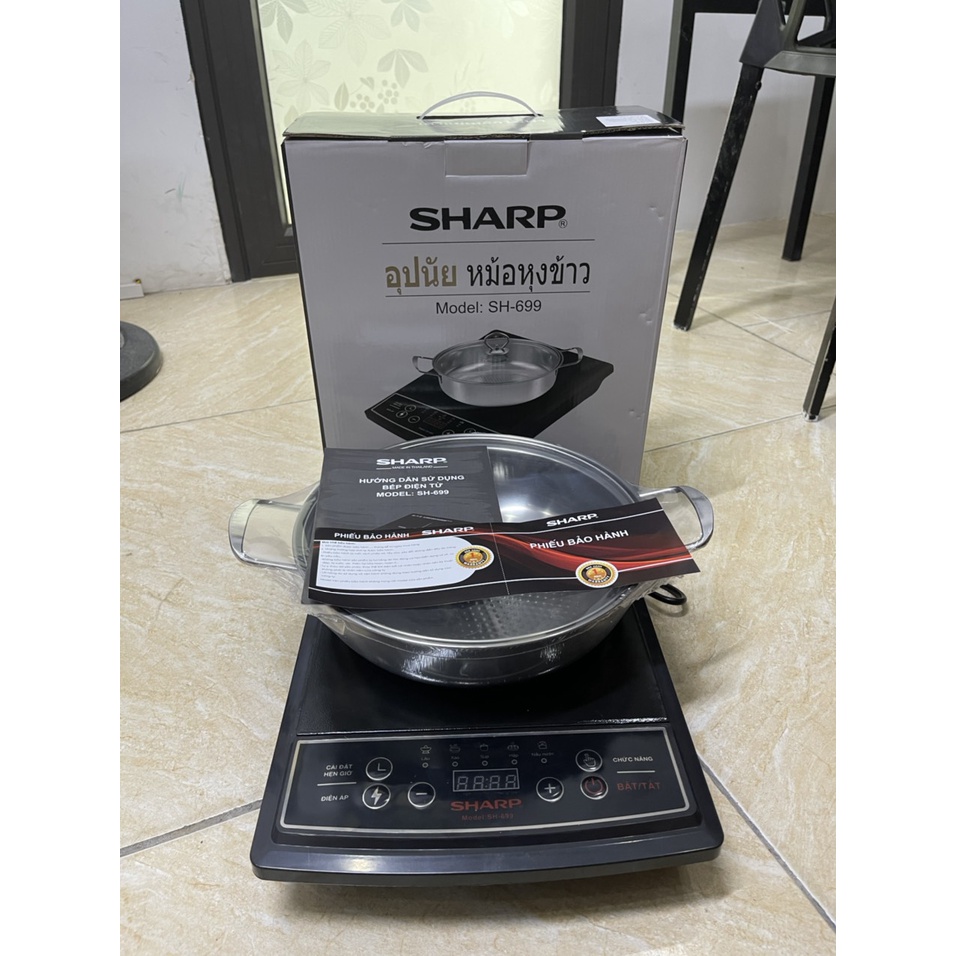 Bếp Từ Chính Hãng SHARP SH-699 Thái Lan Công Suất Lớn 2000W+ Tặng Kèm Nồi INOX Cao Cấp - BẢO HÀNH 12 THÁNG