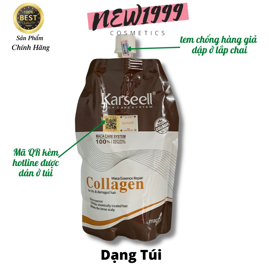 Kem hấp ủ tóc COLLAGEN KARSEELL 500ml chính hãng phục hồi tóc hư tổn khô sơ chẻ ngọn new1999