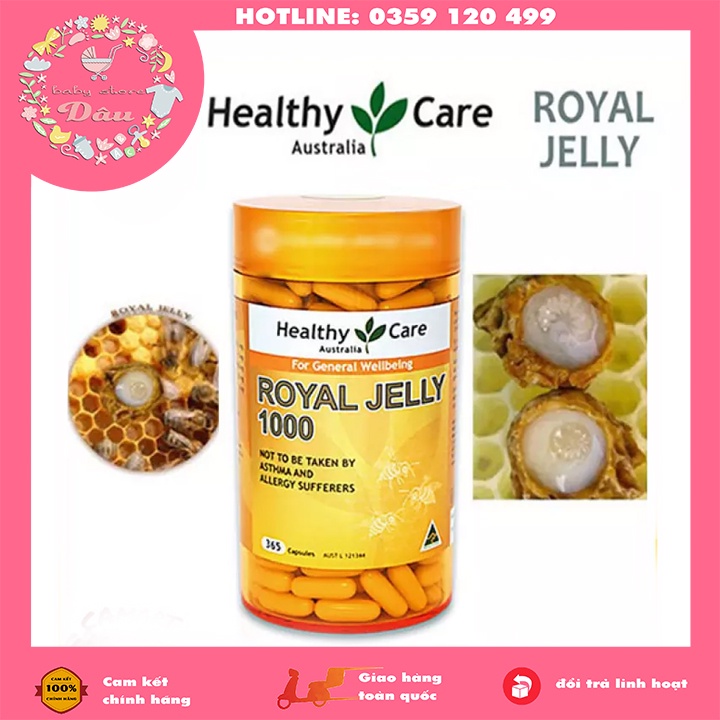 Sữa Ong Chúa Healthy Care Royal Jelly 365v Úc chống lão hóa, đẹp da